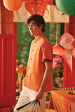 The Fei Yang Men Sleek Sleeve Oriental Shirt - Orange