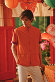 The Fei Yang Men Sleek Sleeve Oriental Shirt - Orange