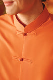 The Fei Yang Men Sleek Sleeve Oriental Shirt - Orange