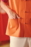 The Fei Yang Men Sleek Sleeve Oriental Shirt - Orange