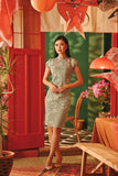 The Fei Yang Women Puff Sleeve Cheongsam Dress - Bloom Lane