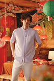 The Fei Yang Men Classic Knot Oriental Shirt - Baby Lavender