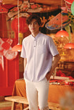 The Fei Yang Men Classic Knot Oriental Shirt - Baby Lavender