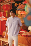The Fei Yang Men Classic Knot Oriental Shirt - Baby Lavender