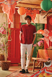 The Fei Yang Men Sleek Sleeve Oriental Shirt - Rumba Red