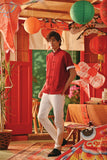 The Fei Yang Men Sleek Sleeve Oriental Shirt - Rumba Red
