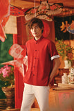 The Fei Yang Men Sleek Sleeve Oriental Shirt - Rumba Red