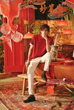 The Fei Yang Men Sleek Sleeve Oriental Shirt - Rumba Red
