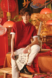 The Fei Yang Men Sleek Sleeve Oriental Shirt - Rumba Red