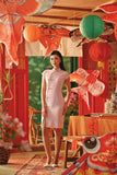 The Fei Yang Women Flowy Cheongsam Dress - Glam Coral Blush