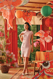 The Fei Yang Women Flowy Cheongsam Dress - Glam Coral Blush
