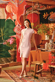 The Fei Yang Women Flowy Cheongsam Dress - Glam Coral Blush