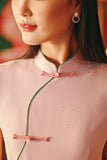 The Fei Yang Women Flowy Cheongsam Dress - Glam Coral Blush