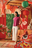 The Fei Yang Women Embroidered Cheongsam Top - Glam Deep Fuchsia