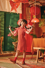The Fei Yang Puff Sleeve Cheongsam Dress - Tangy