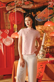 The Fei Yang Women Embroidered Cheongsam Top - Glam Coral Blush