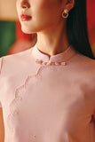 The Fei Yang Women Embroidered Cheongsam Top - Glam Coral Blush
