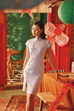 The Fei Yang Women Flowy Cheongsam Dress - Glam Baby Lavender