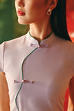 The Fei Yang Women Flowy Cheongsam Dress - Glam Baby Lavender