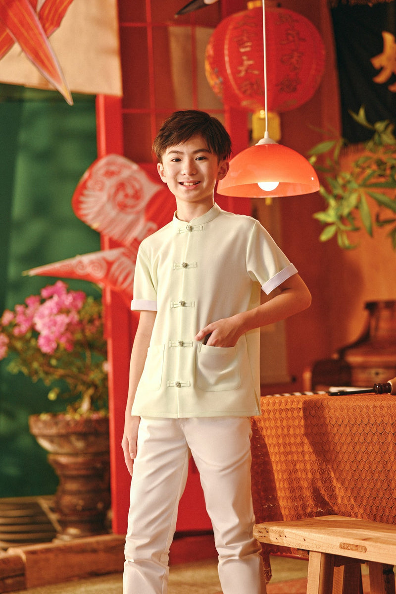 The Fei Yang Sleek Sleeve Oriental Shirt - Baby Mint