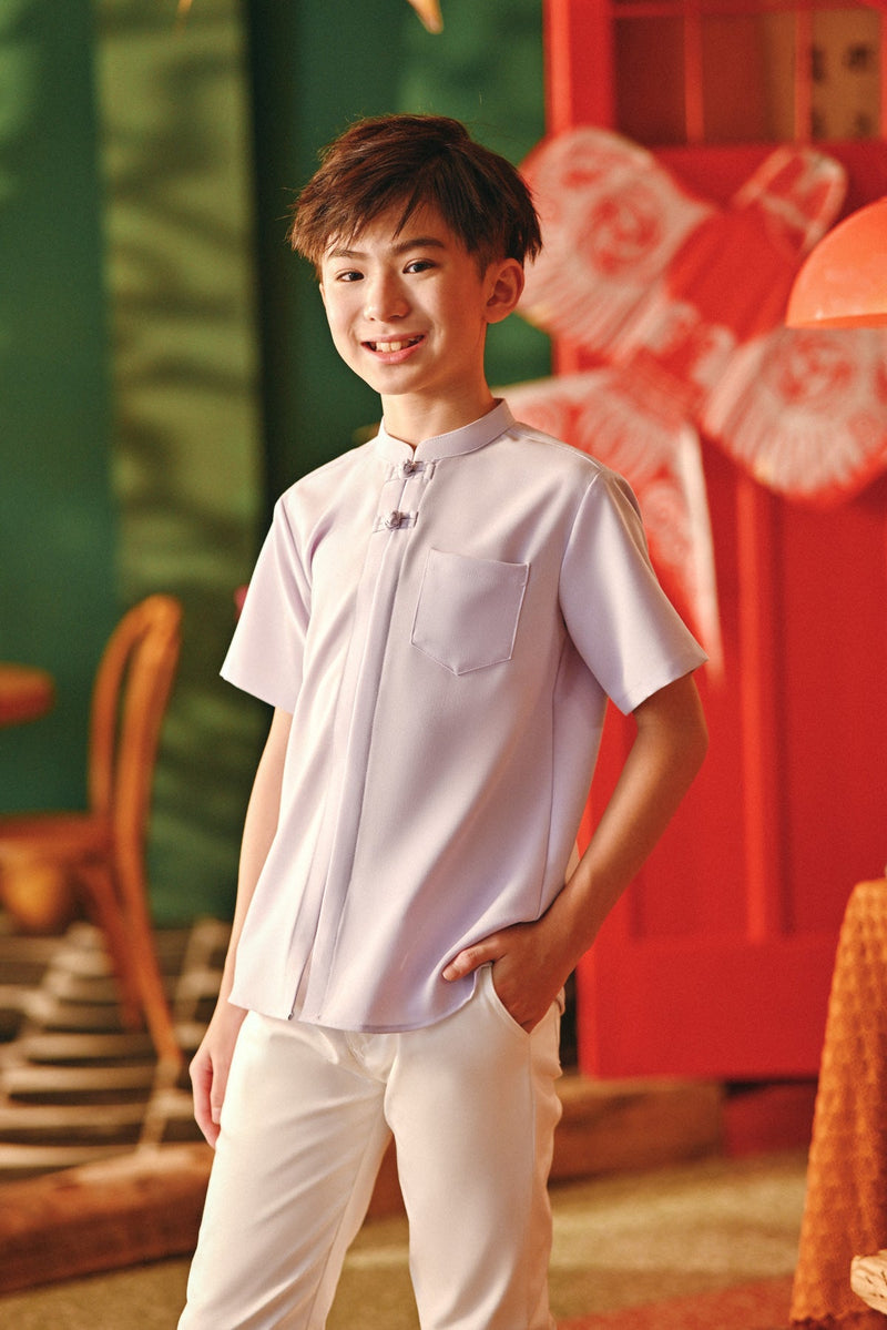 The Fei Yang Classic Knot Oriental Shirt - Baby Lavender