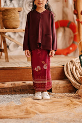 The Harbour Jacquard Skirt - Burgundy Bloom