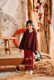 The Harbour Jacquard Skirt - Burgundy Bloom