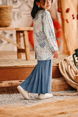 The Harbour Back Pleated Skirt - Blue West