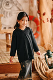 The Harbour Broderie Kurung Top - Black