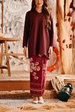 The Harbour Women Jacquard Skirt - Burgundy Bloom