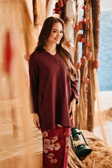 The Harbour Women Broderie Kurung Top - Mangosteen