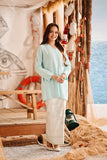 The Harbour Women Broderie Kurung Top - Tiffany Blue