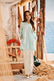 The Harbour Women Broderie Kurung Top - Tiffany Blue