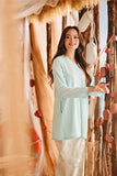 The Harbour Women Broderie Kurung Top - Tiffany Blue