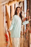 The Harbour Women Broderie Kurung Top - Tiffany Blue