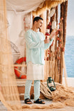 The Harbour Men Kurta - Tiffany Blue