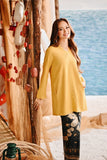 The Harbour Women Broderie Kurung Top - Dijon Mustard