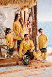 The Harbour Broderie Kurung Top - Dijon Mustard