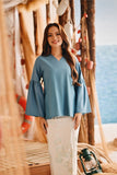 The Harbour Women Bell Sleeve Blouse - Arctic Blue