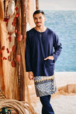 The Harbour Men Kurta - Navy Blue