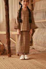 The Asal Kita Lace Skirt - Plummy Plaid