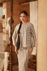 The Asal Kita Women Kedah Striped Blouse - LightTwin