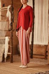 The Asal Kita Women Folded Skirt - Rouge Prestige