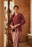 The Asal Kita Women Embellish Kebaya Top - Rumba Red