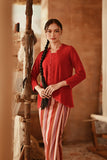 The Asal Kita Women Embellish Kebaya Top - Rumba Red