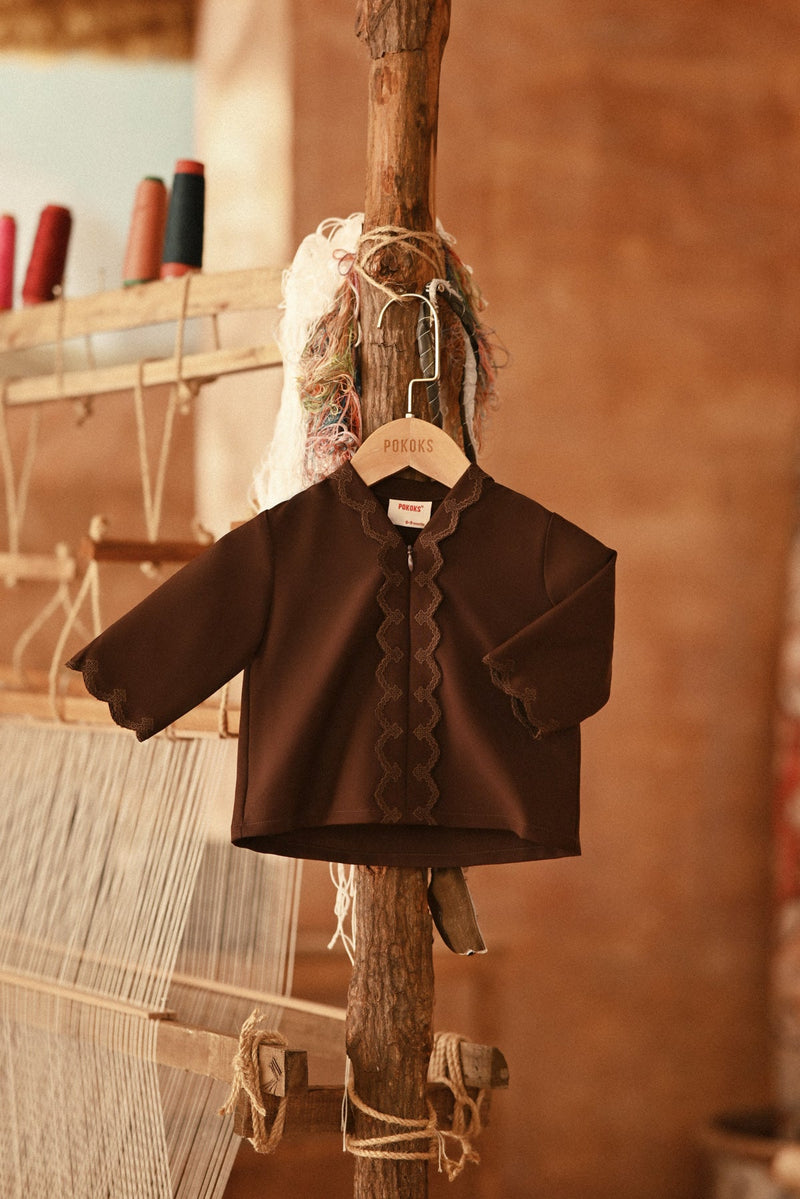 The Asal Kita Babies Embroidered Kebaya Top - Dark Burgundy