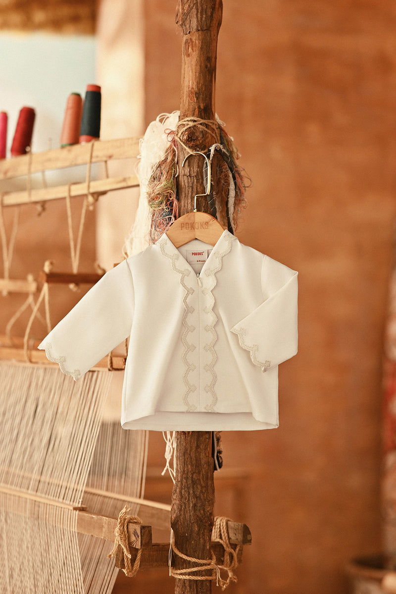 The Asal Kita Babies Embroidered Kebaya Top - Whisper Cream