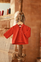 The Asal Kita Babies Embroidered Kebaya Top - Chili Pepper