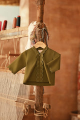 The Asal Kita Babies Embroidered Kebaya Top - Green Olive