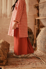 The Asal Kita Lace Skirt - Spice Red